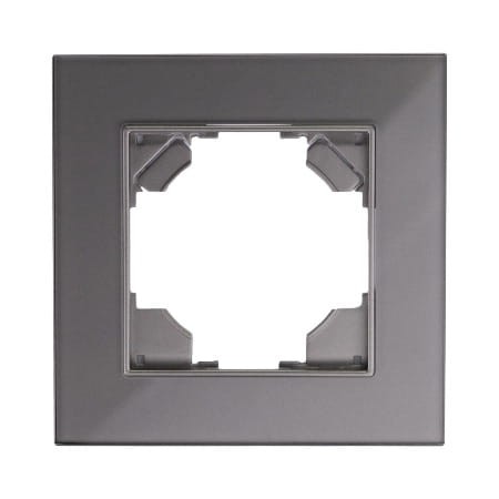 Ramka szklana pojedyncza srebrna do gniazdka podwójnego