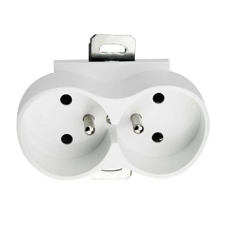 Gniazdko Elektryczne Podwójne Podtynkowe Białe
