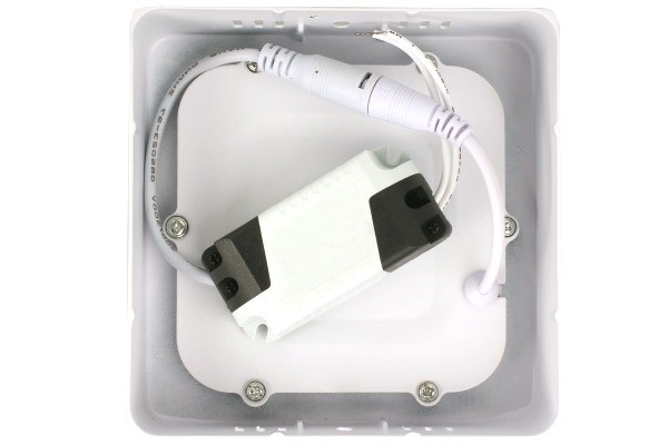 Panel LED natynkowy kwadrat 24W/2160lm barwa światła neutralna - widok z tyłu