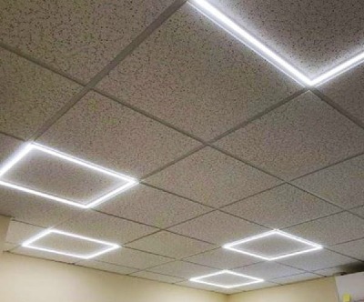 Diodowe ramki świecące LED 60x60 NW widok montażu sufitowego