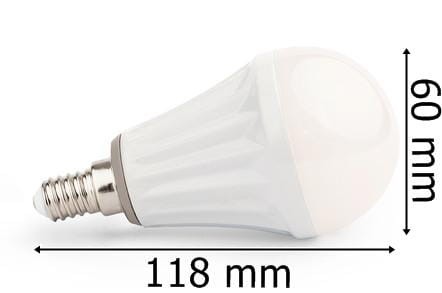 Żarówka Led E14 18SMD 5730H Alu Ciepła 8W/720lm wymiary
