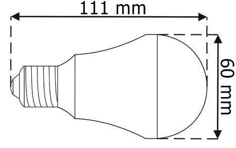 Żarówka Led E27 26SMD 2835H Alu Ciepła 15W/1270lm wymiary