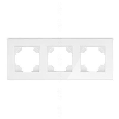 Ramka szklana potrójny panel biała