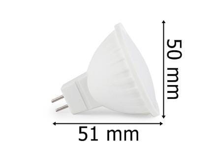 Żarówka Led MR16 15SMD 2835 Zimna 12V AC/DC 5W/450lm wymiary
