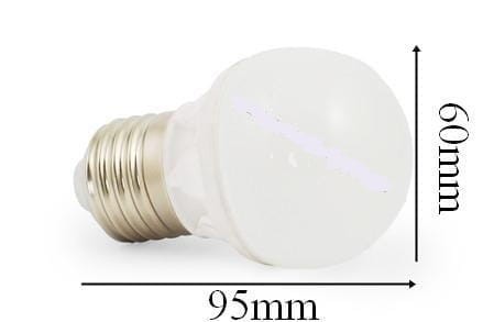 Żarówka Led E27 15SMD 5630H Kula Ceramiczna Zimna 5,5W/470lm wymiary