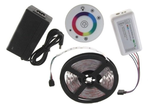 Zestaw - Taśma LED RGB 150SMD IP20+Pilot RF Okrągły+sterownik+zasilacz led
