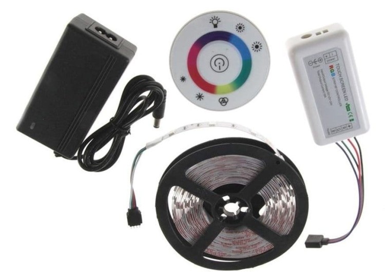 Zestaw - Taśma LED RGB 150SMD IP20+Pilot RF Okrągły+sterownik+zasilacz led