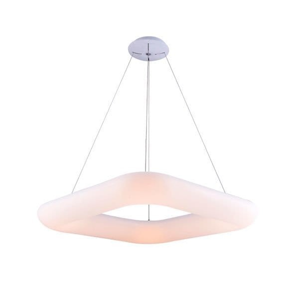 Lampa LED Wisząca 50W/3500lm Kwadrat Biała WW ciepła