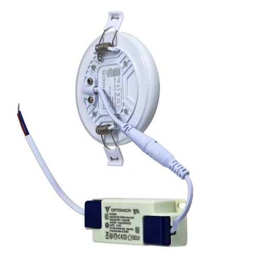 LED Panel Bezramkowy 9W/760lm NW okrągły biały zasilanie