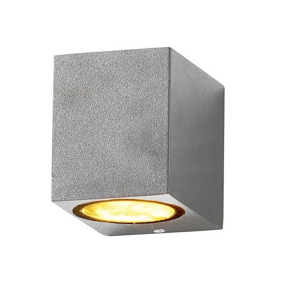 Oprawa Ścienna Aluminiowa Szara Obudowa Prostopadłościan GU10