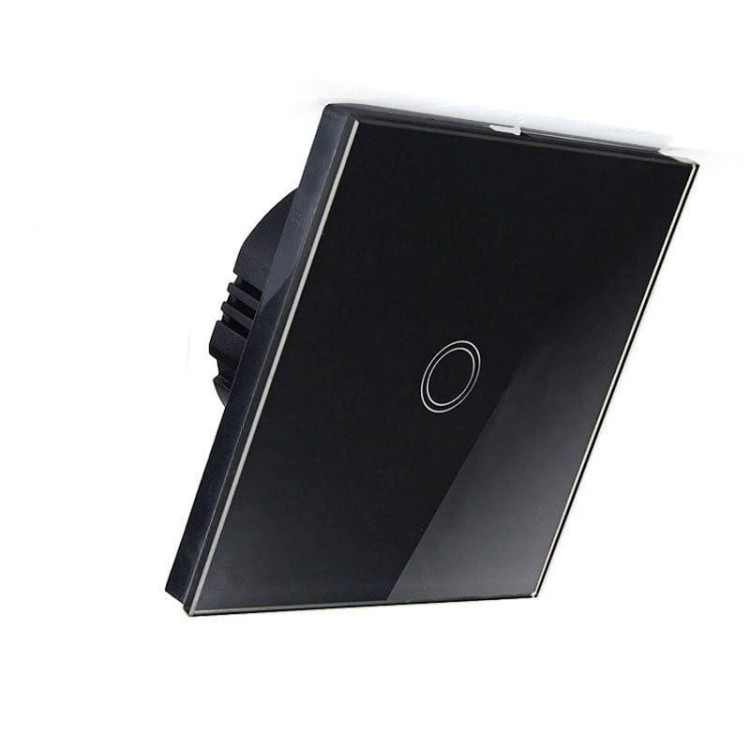 Włącznik LED Dotykowy Pojedynczy Szklany Czarny
