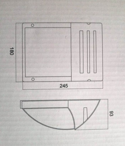 Oprawa Ścienna natynkowa Aluminiowa Biała Mat 1xE27 wymiary