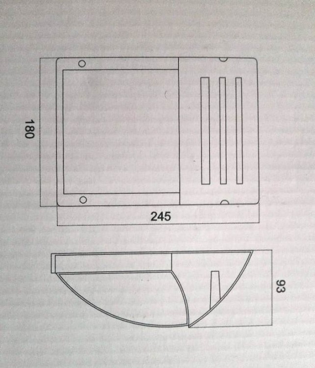 Oprawa Ścienna natynkowa Aluminiowa Biała Mat 1xE27 wymiary