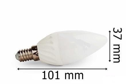Żarówka Led E14 13SMD 2835H Świeca Ciepła 7,5W/700lm wymiary