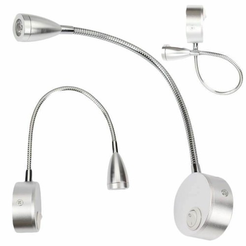 lampa ścienna LED srebrna regulowane ramię