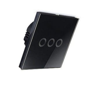 Włącznik LED WiFi Dotykowy Potrójny Szklany Czarny