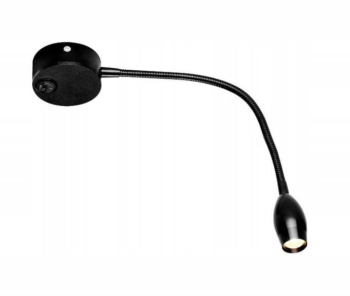 Lampa Ścienna LED 3W  Czarna z elastycznym ramieniem
