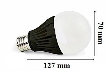 Żarówka Led E27 33SMD 5730H Czarna Ciepła 11W/900lm wymiary