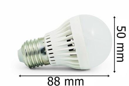 Żarówka LED E27 12SMD 2835H Plastik Ciepła 3,5W/320lm wymiary