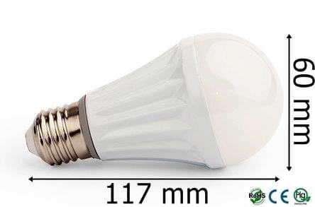 Żarówka Led E27 14SMD 5730H Alu Ciepła 8W/720lm wymiary