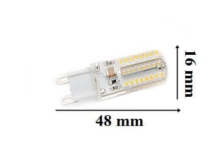 Żarówka Led G9 64SMD 3014 Mini Silicon Ciepła 3W/270lm wymiary