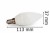 Żarówka Led E14 13SMD 2835H Świeca Ciepła 5W/450lm wymiary