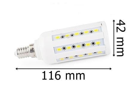 Naświetlacz Led E14 45SMD 5730H Corn Ciepła 8W/720lm wymiary