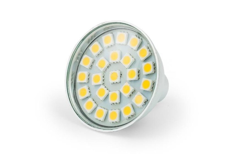 Żarówka Led MR16 24SMD 5050H Alu Barwa Światła Zimna 12V DC 3,5W/260lm