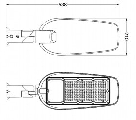 Lampa Uliczna LED 150W/16500lm CW wymiary