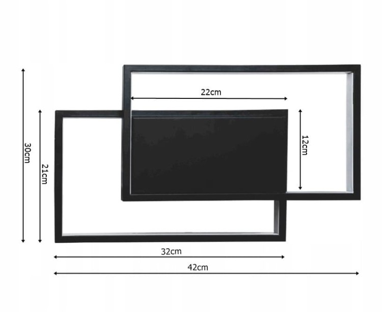 Lampa LED Prostokąty 50W/4000lm wymiary