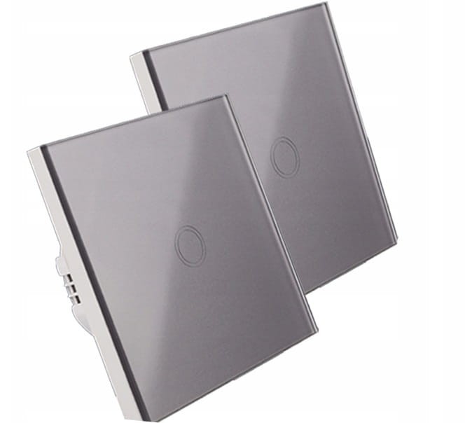 Schodowy Włącznik LED dotykowy szklany szary-kpl.