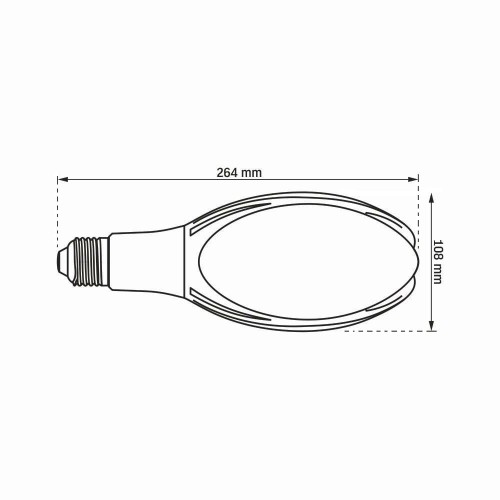Żarówka LED E27 50W/5000lm barwa światła biała neutralna - wymiary