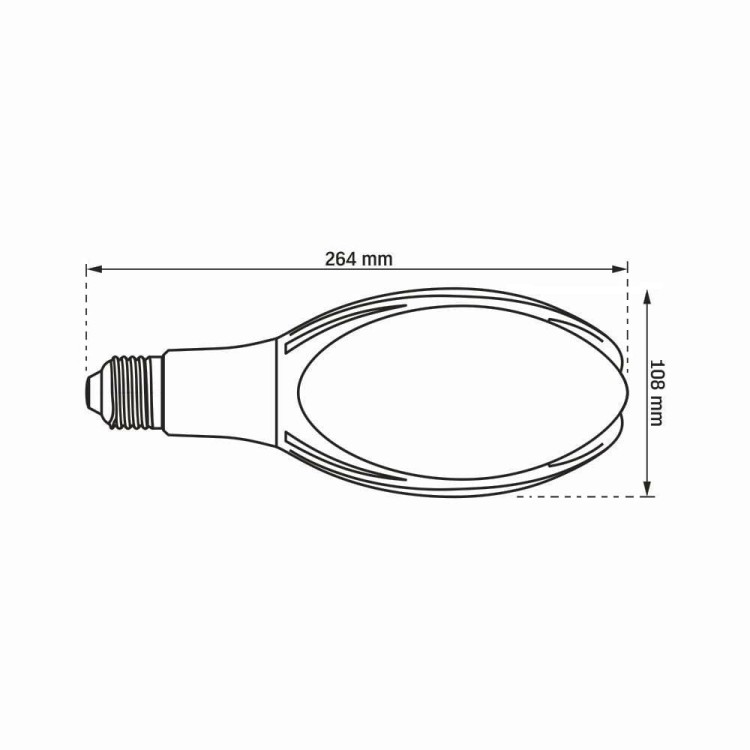 Żarówka LED E27 50W/5000lm barwa światła biała neutralna - wymiary