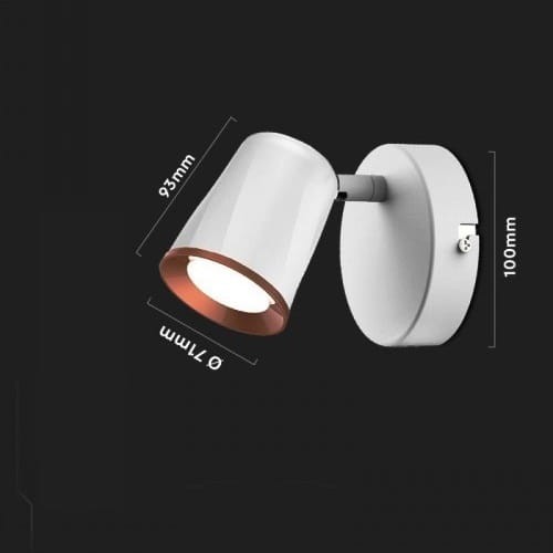 Kinkiet LED 5W/540lm WW Biały wymiary