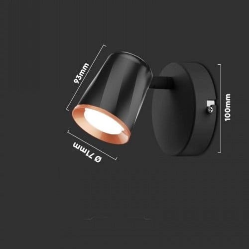 Kinkiet LED 5W/540lm WW Czarny wymiary