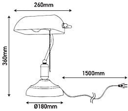 Lampka biurkowa bankierska retro wymiary
