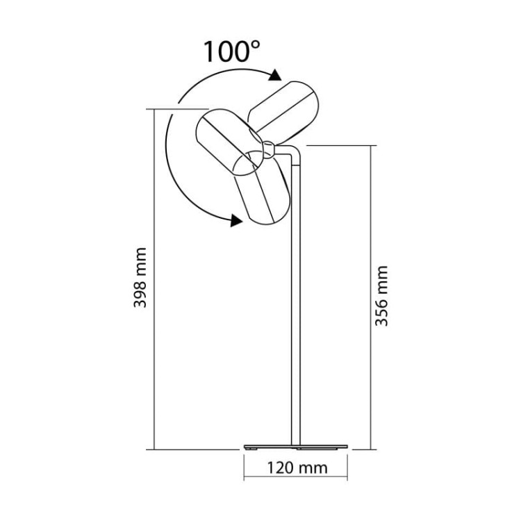 Lampka Biurkowa LED "3in1" 3W DIM z akumulatorem wymiary