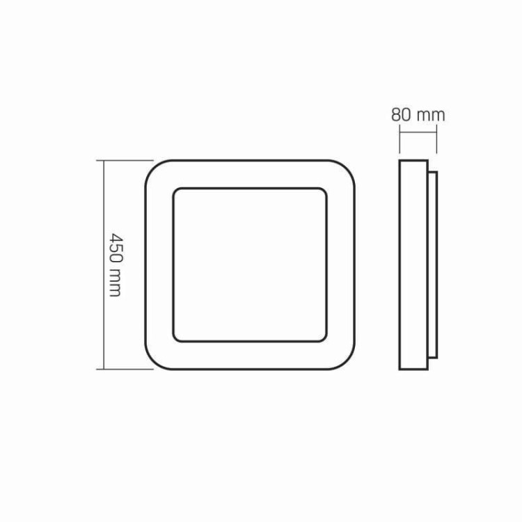 Lampa LED kwadrat 72W/7500lm biała ściemnialna wymiary