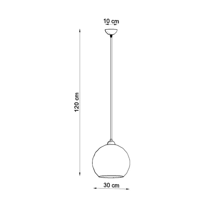Lampa wisząca BALL biała wymiary