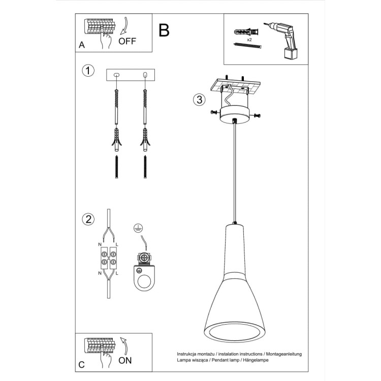 Lampa wisząca EMPOLI montaż