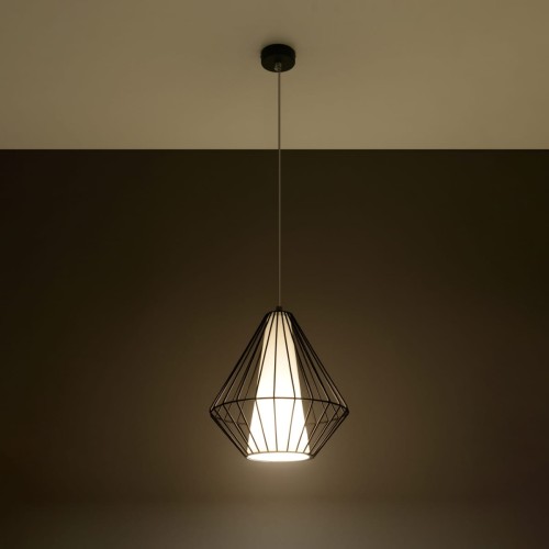 Lampa wisząca DEMI czarna z żarówką LED