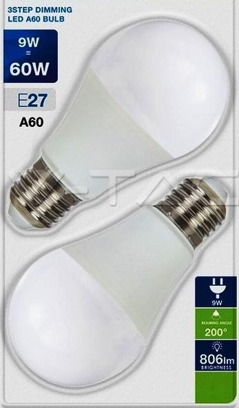 Żarówka LED E27 9W/806lm 3step Dimming ciepła - blister