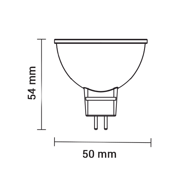 Żarówka Led MR16 SMD 12V DC 7W500lm Ciepła wymiar