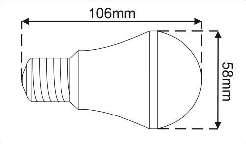 Żarówka E27 6x Power Led Ciepła 6W/450lm wymiary