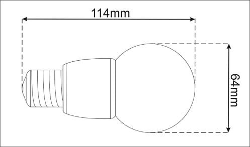 Żarówka Led E27 12SMD 5630 Alu Kula Ciepła 5W/420lm wymiary