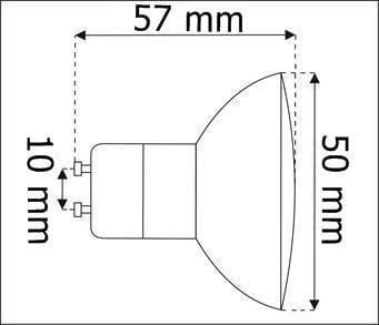 Żarówka Led GU10 SMD 2835 Ciepła 2,2W/220lm wymiary