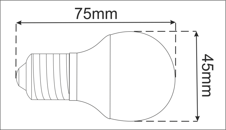 Żarówka Led E27 42SMD 3014H Kula Ceramiczna Ciepła 4W/400lm wymiary